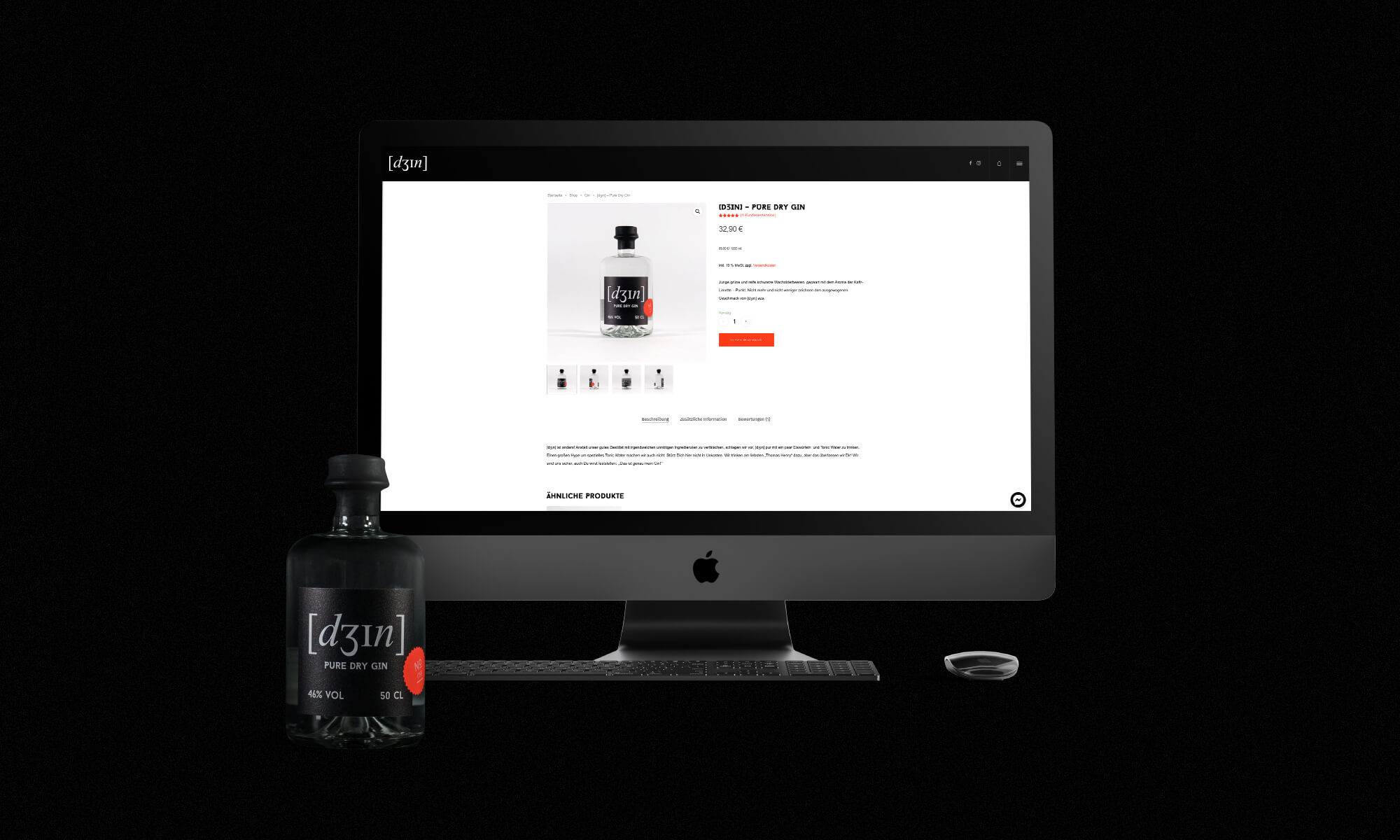 Schau und Horch Website Genau mein Gin - Corporate Identity für [dʒɪn]